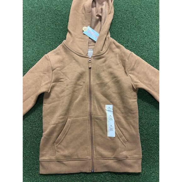 NWT Cat & Jack Boys Size 6/7 Small Year Full Zip Hoodie Khaki / Dark Tan Color - Picture 2 of 5